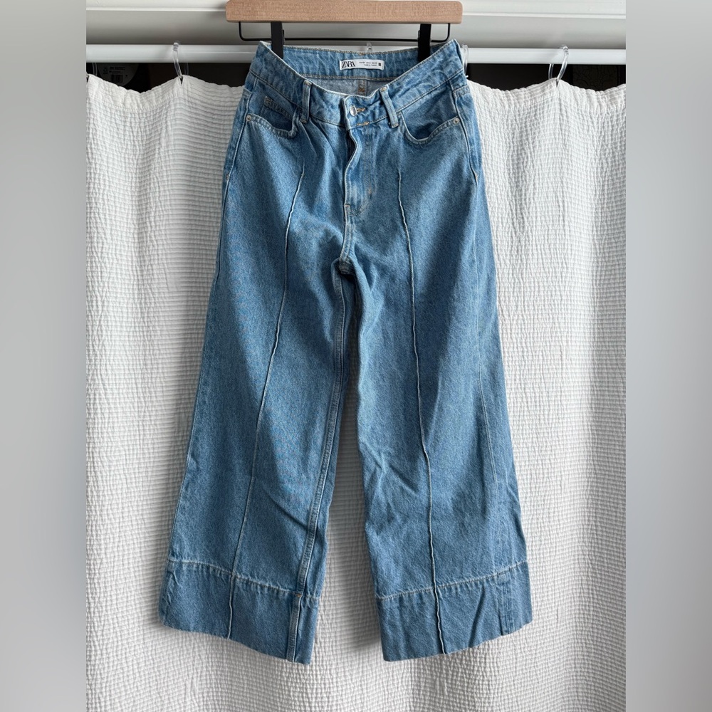 Zara Blue Flare & Wide Leg Jeans